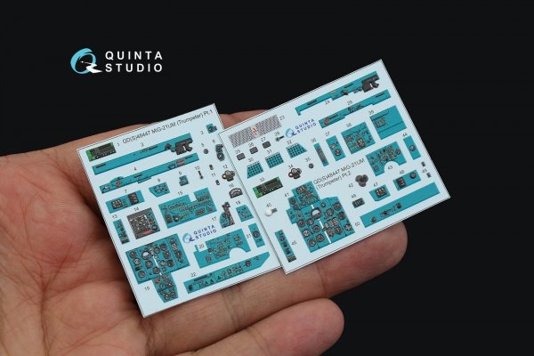 Quinta Studio QDS-48447 MiG-21UM 3D-Printed coloured Interior on decal paper (Trumpeter) (Small version) 1/48