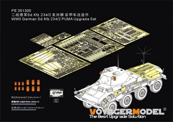 Voyager Model PE351300 WWII German Sd.Kfz 234/2 PUMA Upgrade Set For RFM 5110 1/35