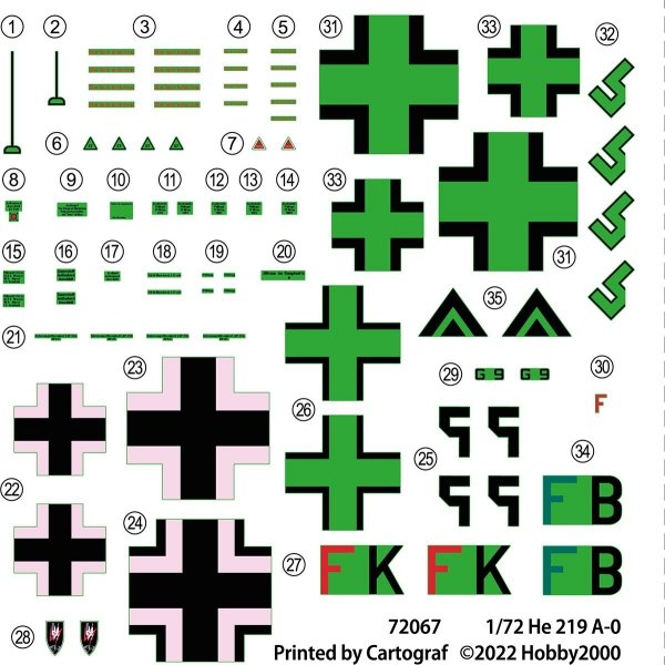 Hobby 2000 72067 Heinkel He 219 A-0 ( DRAGON + CARTOGRAF + MASKI) 1/72