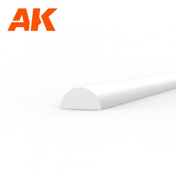 AK Interactive AK6552 HALF CANE 2.00 X 350MM – STYRENE HALF CANE – (4 UNITS)