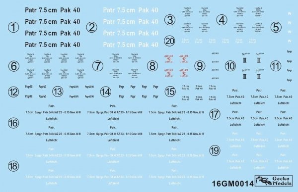 Gecko Models 16GM0014 German 7,5 cm Pak 40 Ammo Boxes w/Shells Set 1/16