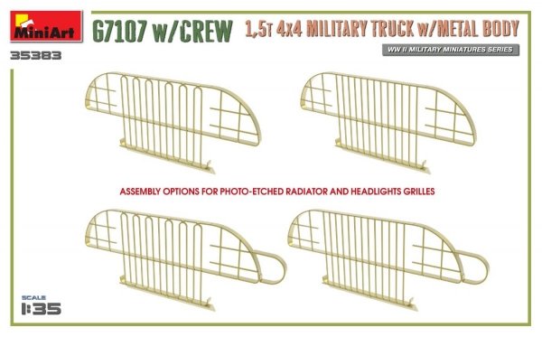 MiniArt 35383 G7107 w/CREW 1,5t 4X4 CARGO TRUCK w/METAL BODY 1/35