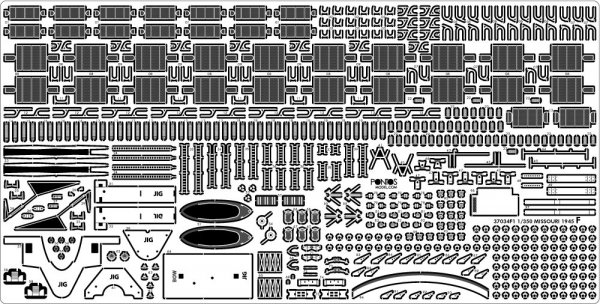 Pontos 37034FN USS BB-63 Missouri 1945 &quot;Advanced&quot; Detail Up Set for Hobbyboss Kit (Teak Tone wooden deck) 1/350