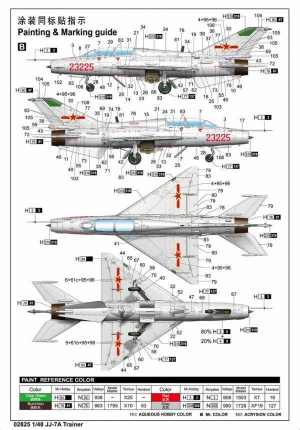 Trumpeter 02825 JJ-7A Trainer 1/48