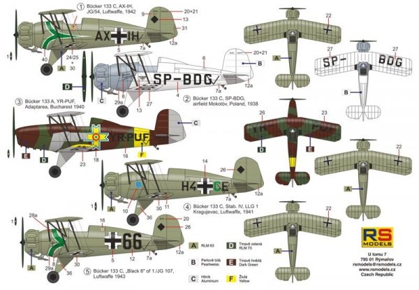 RS Models 92270 Bücker 133 A/C &quot;Jungmeister&quot; 1/72