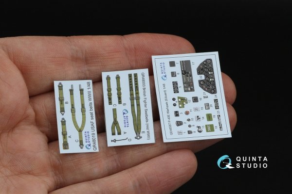 Quinta Studio QD48587 P-40E Warhawk 3D-Printed &amp; coloured Interior on decal paper (Eduard) 1/48