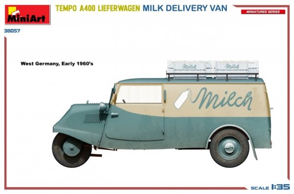 MiniArt 38057 TEMPO A400 LIEFERWAGEN. MILK DELIVERY VAN 1/35