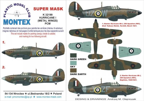 Montex K32199 HURRICANE I (MET.WINGS) 1/32