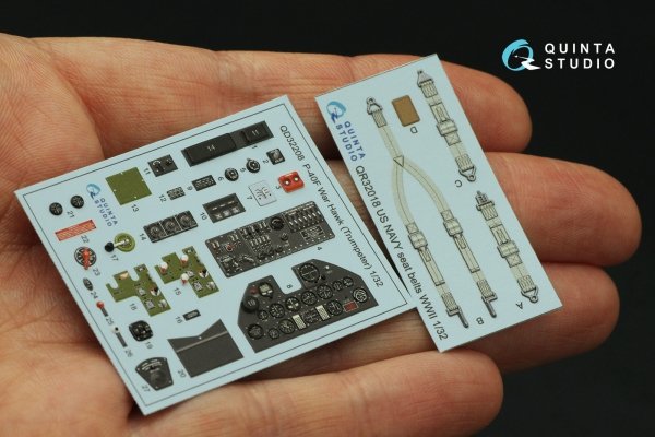 Quinta Studio QD32208 P-40F WarHawk 3D-Printed coloured Interior on decal paper (Trumpeter) 1/32