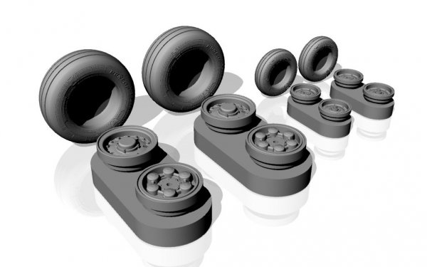 Armory Models AW48501a Panavia Tornado wheels, w/ tyres type “a” (DL) 1/48