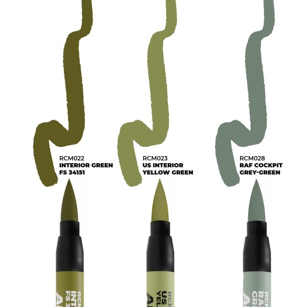 AK Interactive RCM109 WWII ALLIED AIRCRAFT COCKPIT COLORS – RC MARKERS SET RCM022 RCM023 RCM028