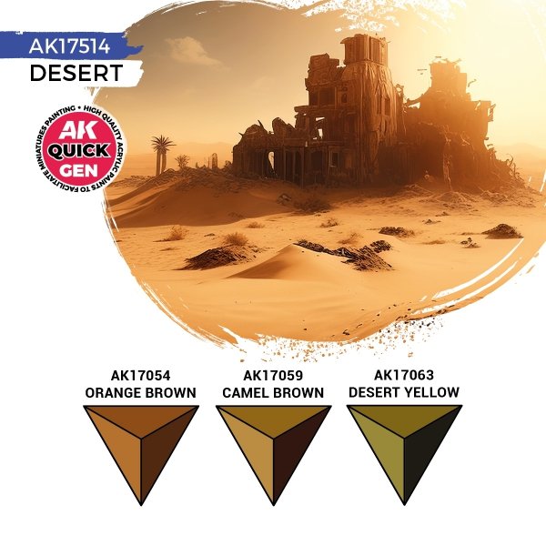 AK Interactive AK17514 DESERT – QUICK GEN SET 3x18ml