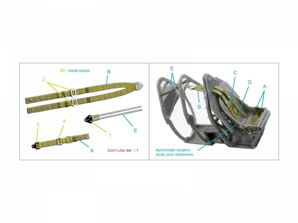 Quinta Studio QR+32045 British Fighter Seatbelts, pre-war/early WWII (with metal buckles) (All kits) 1/32