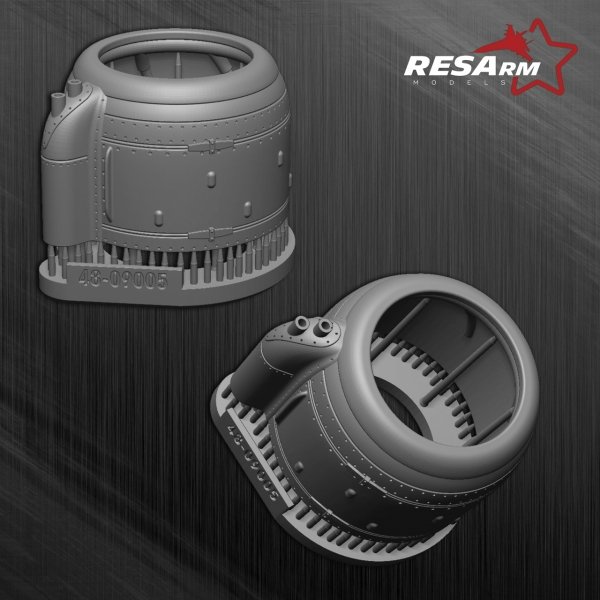 RESARM 48-09005 hood - Engine casing (3D resin printing) 1/48