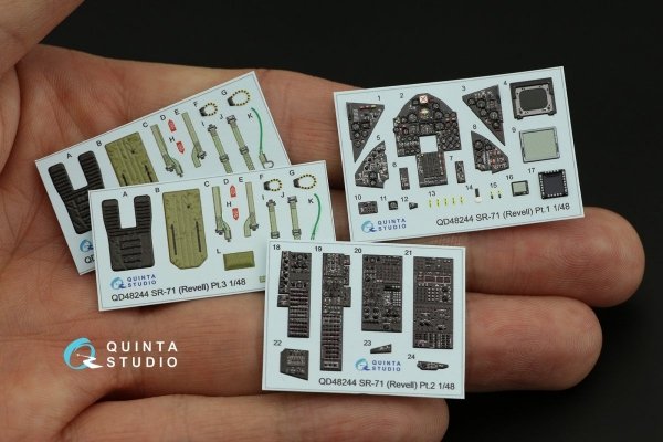 Quinta Studio QD48244 SR-71A 3D-Printed &amp; coloured Interior on decal paper (Revell) 1/48