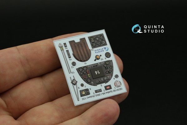 Quinta Studio QD32192 Spitfire Mk.1 (Mid) 3D-Printed &amp; coloured Interior on decal paper (Kotare) 1/32