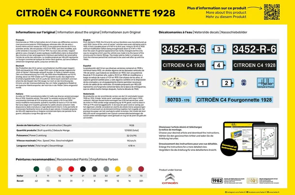 Heller 80703 Citroën C4 Fourgonnette 1928 1/24