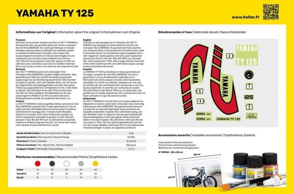 Heller 56902 Yamaha TY 125 - Starter Kit 1/8