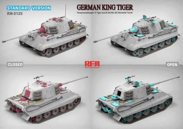 Rye Field Model 5125 German King Tiger Ausf.B Sd.Kfz.182 Henschel Turret 1/35