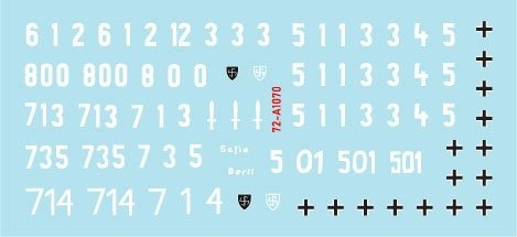 Star Decals 72-A1070 Wiking # 1. 1/72