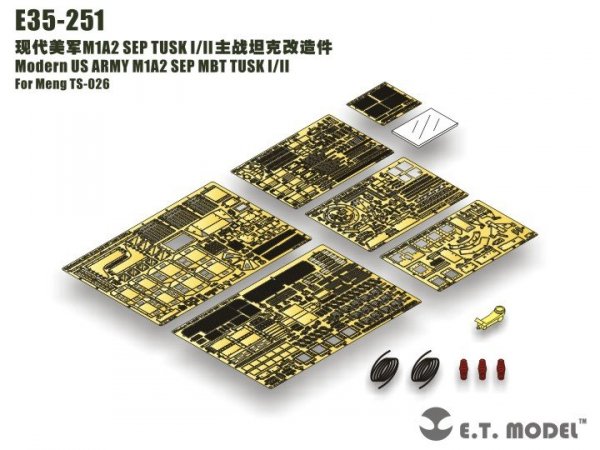 E.T. Model E35-251 Modern US ARMY M1A2 SEP MBT TUSK I/II (For MENG TS-026) (1:35)