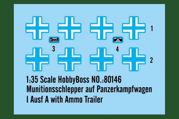 Hobby Boss 80146 Munitionsschlepper auf Panzerkampfwagen I Ausf A with Ammo Trailer 1/35