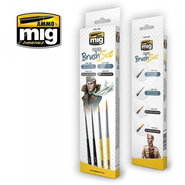 AMMO of Mig Jimenez 7600 Figures Brush Set