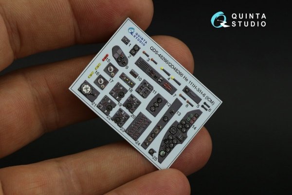 Quinta Studio QDS-48266 He 111H-3/H-6 3D-Printed &amp; coloured Interior on decal paper ( ICM ) (Small version) 1/48