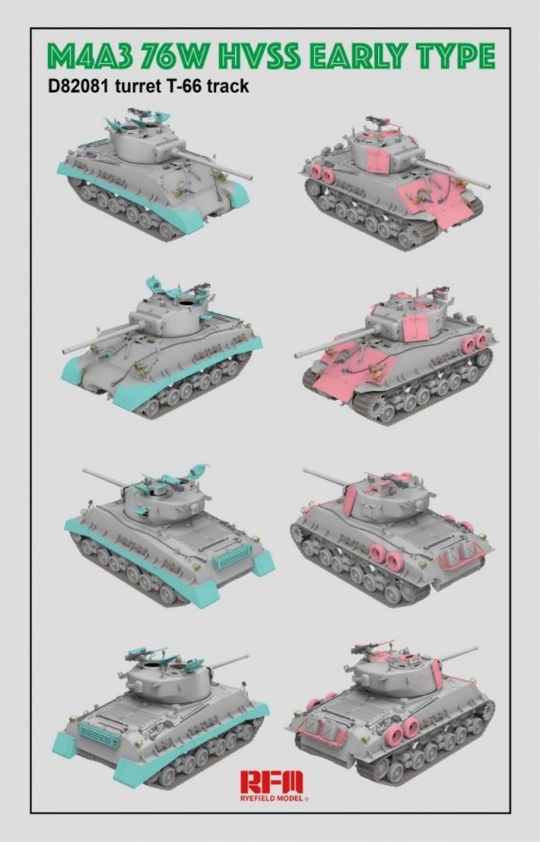 Rye Field Model 5058 M4A3 76W HVSS EARLY TYPE 1/35