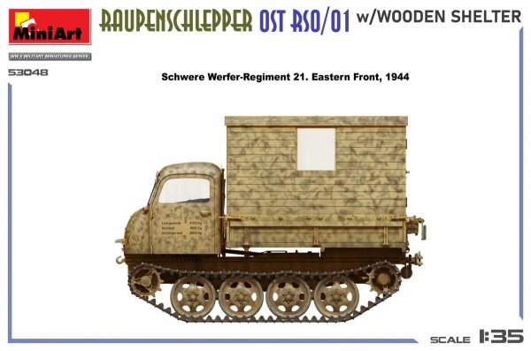 MiniArt 53048 Raupenschlepper OST RSO/01 w/ Wooden Shelter 1/35