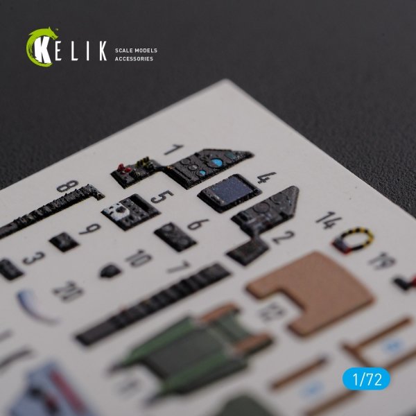 KELIK K72119 Mirage 2000C interior 3D decals forModelSvit kit 1/72