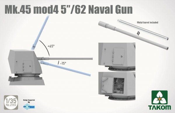 Takom 2182 Mk.45 mod 4 5/62 Naval Gun 1/35