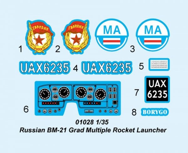 Trumpeter 01028 Russian BM-21 Grad Multiple Rocket Launcher 1/35