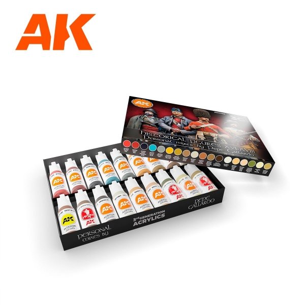 AK Interactive AK11762 SIGNATURE SET – HISTORICAL FIGURES S. XVI-XVIII BY PEPE GALLARDO PAINT SET 18x17 ml