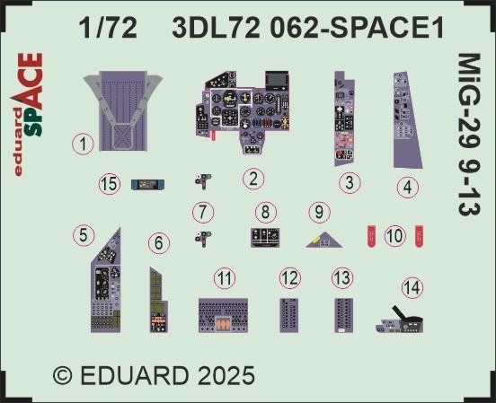 Eduard 3DL72062 MiG-29 9-13 SPACE GREAT WALL HOBBY 1/72
