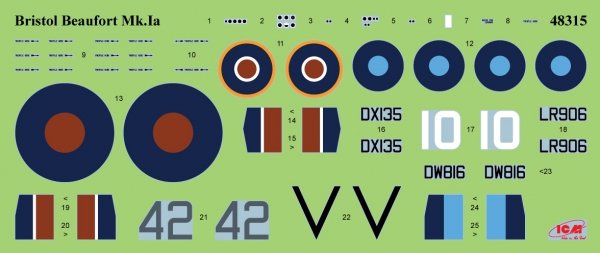 ICM 48315 Bristol Beaufort Mk.IA WWII British torpedo bomber 1/48