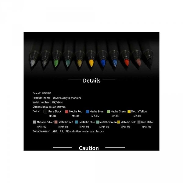 DSPIAE MKM-02 Acrylic Metallic Silver Soft Tipped Marker