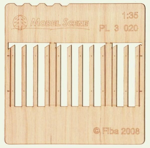 Model scene PL3-020 Wooden fence type 20  Drewniany płot 1/35