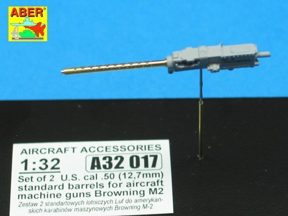 Aber A32017 Set of 2 cal .50 (12,7mm) standard barrels for US aircraft machine guns Browning M2 (1:32)