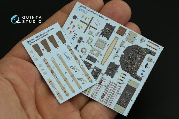 Quinta Studio QD32091 Ju 87A 3D-Printed &amp; coloured Interior on decal paper (Trumpeter) 1/32