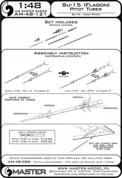 Master AM-48-121 Su-15 (Flagon) - Pilot Tubes 1:48