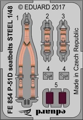 Eduard FE854 P-51D seatbelts STEEL AIRFIX 1/48