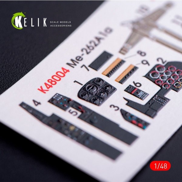 KELIK K48004 ME-262A1 INTERIOR 3D DECALS FOR TAMIYA KIT 1/48