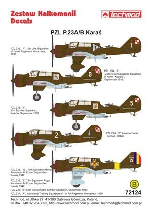 Techmod 72124 - PZL-23A/B Karaś (1:72)