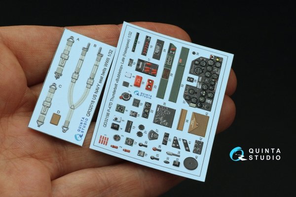 Quinta Studio QD32198 P-47D Thunderbolt Bubbletop Late 3D-Printed coloured Interior on decal paper (Hasegawa) 1/32