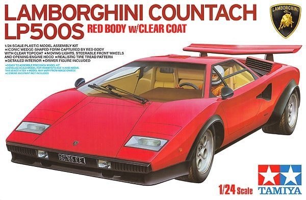 Tamiya 25419 Lamborghini Countach LP500S Red Body w/Clear Coat 1/24