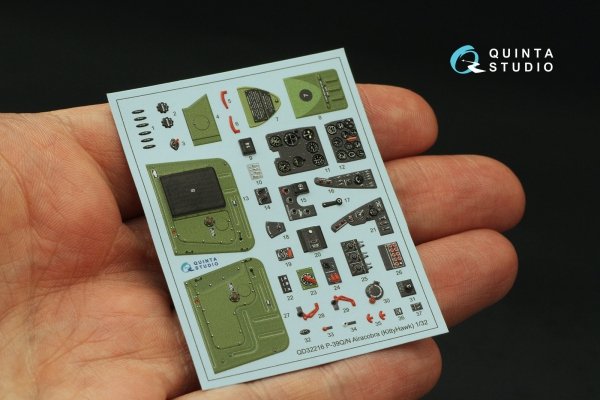 Quinta Studio QD32216 P-39Q/N Airacobra 3D-Printed coloured Interior on decal paper (KittyHawk) 1/32