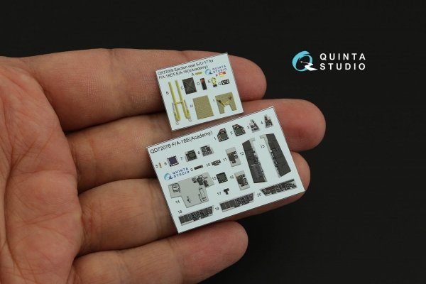 Quinta Studio QD72078 F/A-18E 3D-Printed &amp; coloured Interior on decal paper (Academy) 1/72