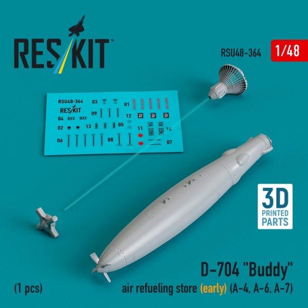 RESKIT RSU48-0364 D-704 &quot;Buddy&quot; air refueling store (early) (1 pcs) (3D Printed) 1/48