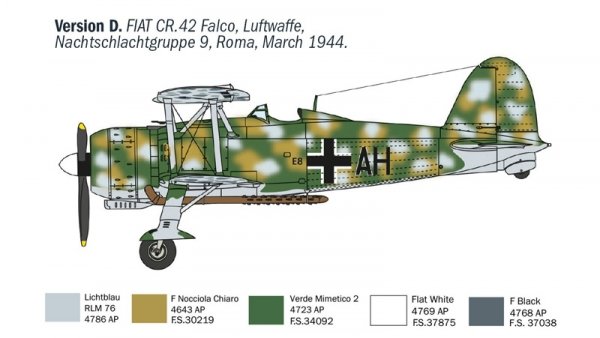 Italeri 1485 FIAT CR.42 CN Falco Night Fighter 1/72